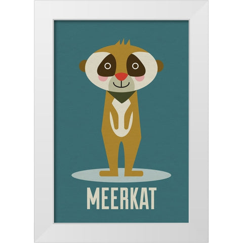 Meerkat Kids Nursery White Modern Wood Framed Art Print by Williams, Gary