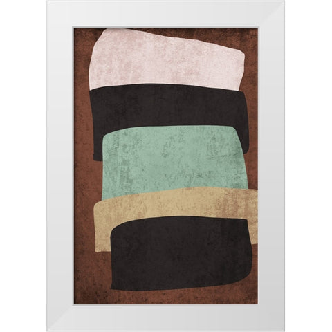 Mid Century Modern Art Abstract Shapes I White Modern Wood Framed Art Print by Orlov, Irena