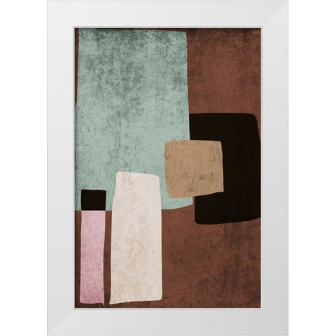Mid Century Modern Art Abstract Shapes V White Modern Wood Framed Art Print by Orlov, Irena