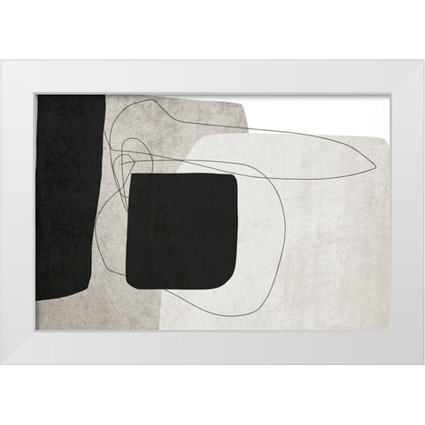 Mid Century Modern Art Abstract Shapes XIII White Modern Wood Framed Art Print by Orlov, Irena
