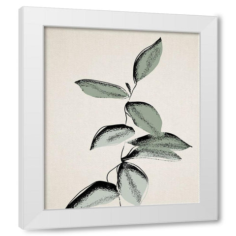 Leaf Deco I White Modern Wood Framed Art Print by Smith, Karen