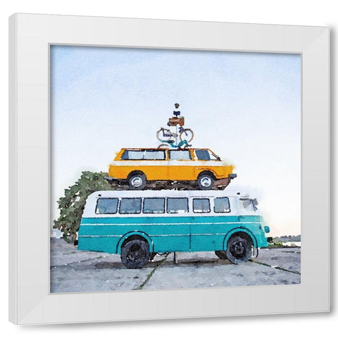 Rack n Stack White Modern Wood Framed Art Print by Curinga, Kim