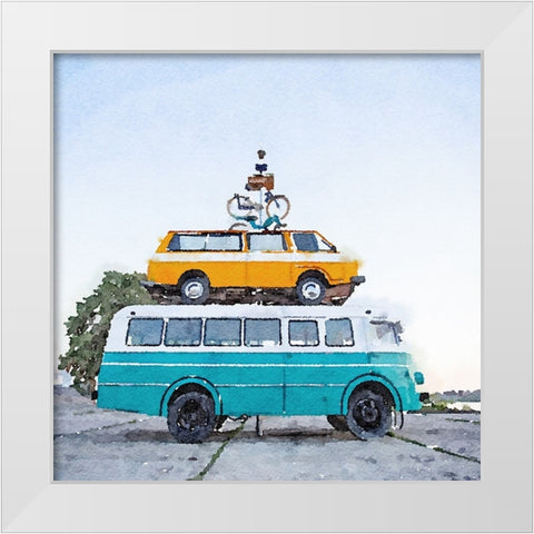 Rack n Stack White Modern Wood Framed Art Print by Curinga, Kim
