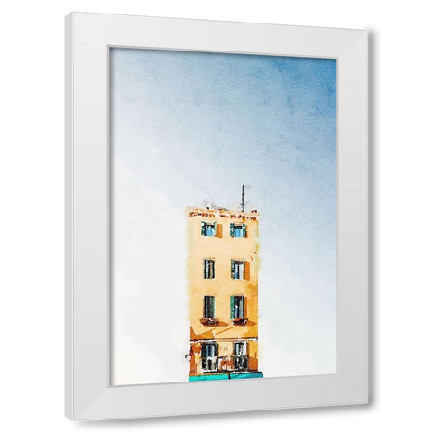 Peachy Abode White Modern Wood Framed Art Print by Curinga, Kim
