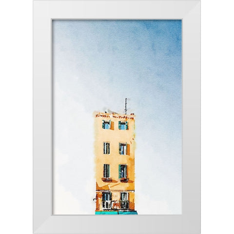 Peachy Abode White Modern Wood Framed Art Print by Curinga, Kim