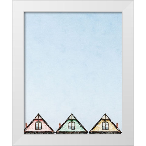 Rooftop Trio White Modern Wood Framed Art Print by Curinga, Kim