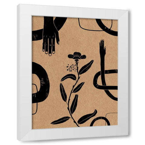 Hand and Flower I White Modern Wood Framed Art Print by Holman, Nicholas