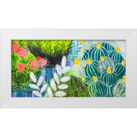 Flower Covered Visions White Modern Wood Framed Art Print by Hampe, Shelley