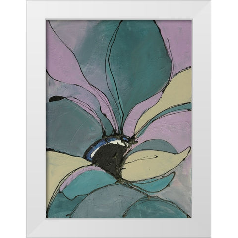 Pastel Flowers I White Modern Wood Framed Art Print by Eaton, Winnie