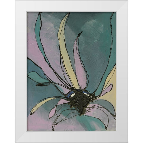 Pastel Flowers II White Modern Wood Framed Art Print by Eaton, Winnie