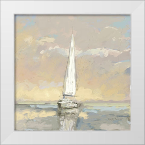 Boats I White Modern Wood Framed Art Print by Novak, Rick