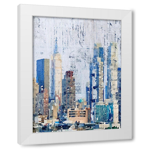 New York City White Modern Wood Framed Art Print by Orlov, Irena