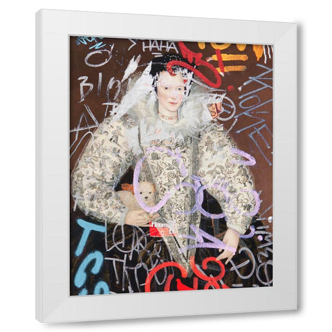 Marcus Gheeraerts the Younger Portrait of a Lady, With a Touch of Modern White Modern Wood Framed Art Print by Orlov, Irena