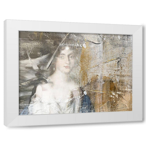 Textured Portrait White Modern Wood Framed Art Print by Orlov, Irena