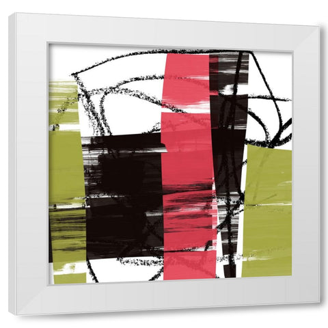 Glitch White Modern Wood Framed Art Print by Orlov, Irena