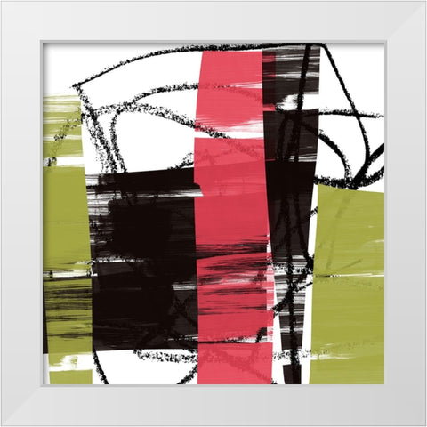 Glitch White Modern Wood Framed Art Print by Orlov, Irena