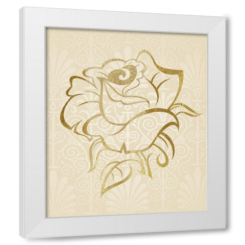 Gold Bloom I White Modern Wood Framed Art Print by Smith, Karen