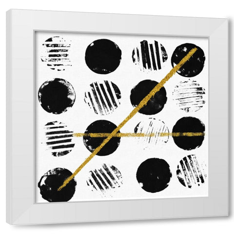 Dot and Gold I White Modern Wood Framed Art Print by Smith, Karen