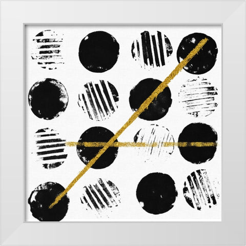 Dot and Gold I White Modern Wood Framed Art Print by Smith, Karen
