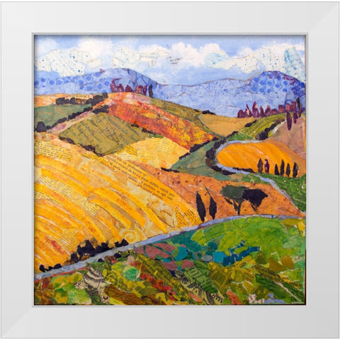 Tuscany Rolling Hills White Modern Wood Framed Art Print by St Hilaire, Elizabeth
