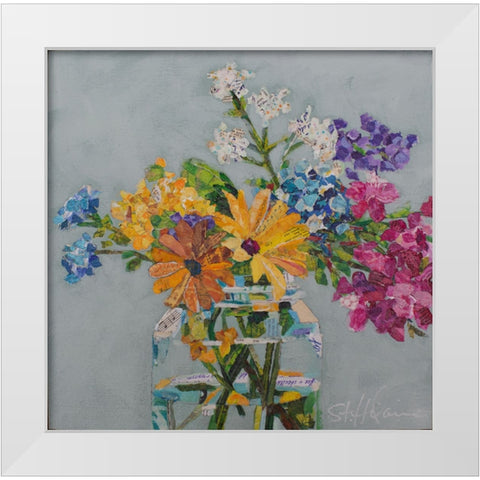 Wildflowers White Modern Wood Framed Art Print by St Hilaire, Elizabeth