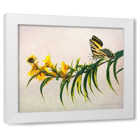 Yellow Flowers Variation White Modern Wood Framed Art Print by Vest, Christopher