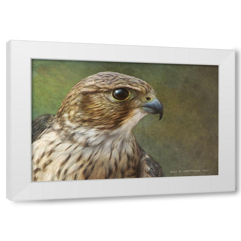 Merlin Portrait White Modern Wood Framed Art Print by Vest, Christopher
