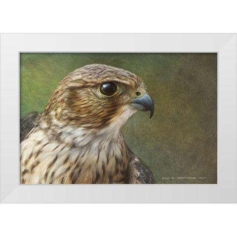 Merlin Portrait White Modern Wood Framed Art Print by Vest, Christopher