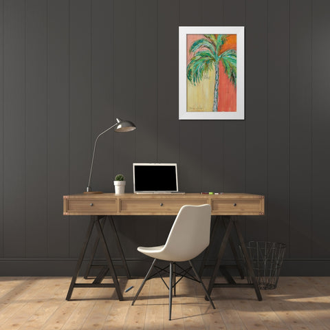 Palm in Orange White Modern Wood Framed Art Print by St Hilaire, Elizabeth