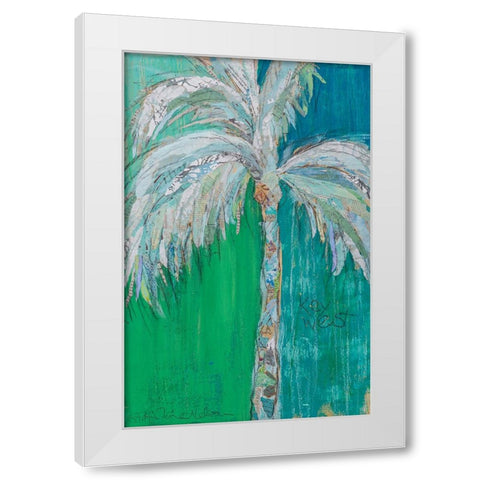 Palm in Teal White Modern Wood Framed Art Print by St Hilaire, Elizabeth