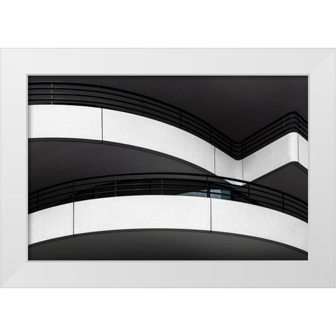 balcony lines White Modern Wood Framed Art Print by Claes, Gilbert