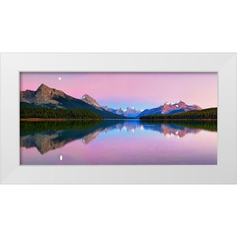 Maligne Lake White Modern Wood Framed Art Print by Zhang, Yan