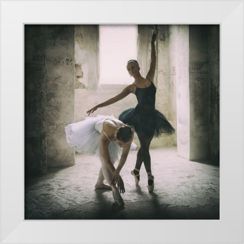 the  subtle bow White Modern Wood Framed Art Print by Schleicher-Schwarz, Roswitha