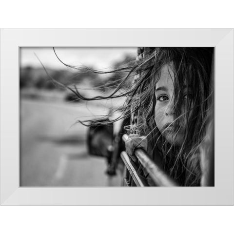 Far away from home White Modern Wood Framed Art Print by Solinski, Tomasz