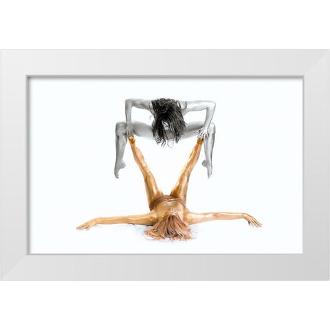 Silver on Gold - Gymnast Series White Modern Wood Framed Art Print by Ashton-Jones, Howard