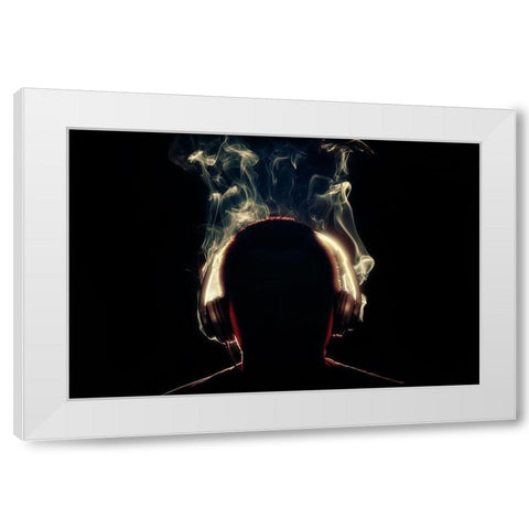 At maximum volume White Modern Wood Framed Art Print by Ianeva, Aida