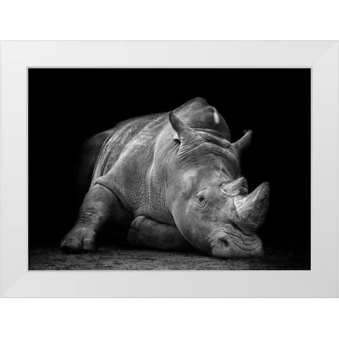 Defeated White Modern Wood Framed Art Print by Fegari