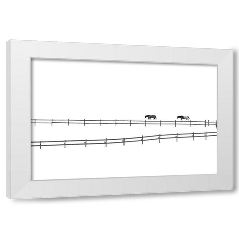 A Couple White Modern Wood Framed Art Print by Huang, Ivan