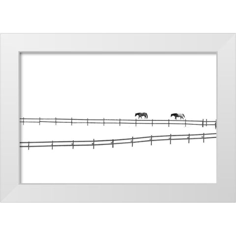 A Couple White Modern Wood Framed Art Print by Huang, Ivan