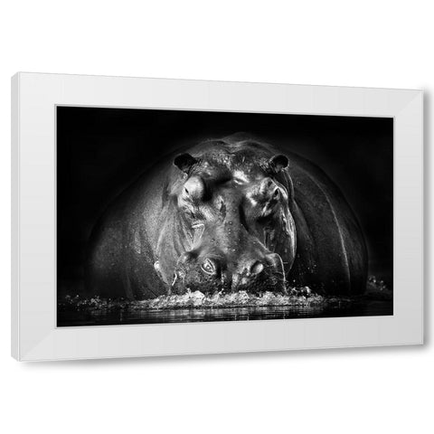 POWER White Modern Wood Framed Art Print by Golob, Gorazd