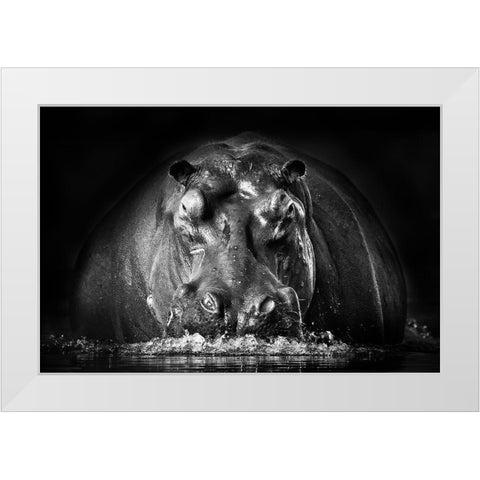 POWER White Modern Wood Framed Art Print by Golob, Gorazd