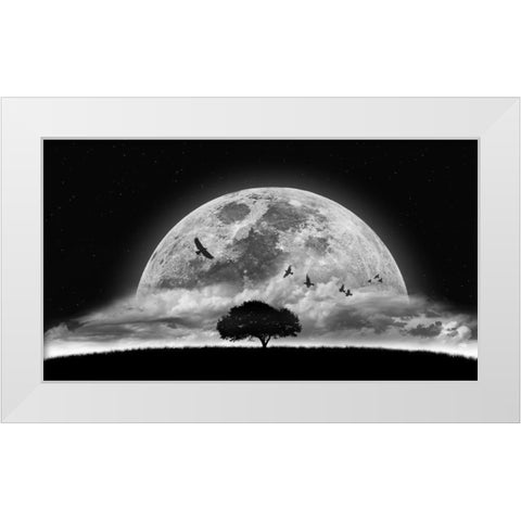 A Dream White Modern Wood Framed Art Print by Osman, Nasser