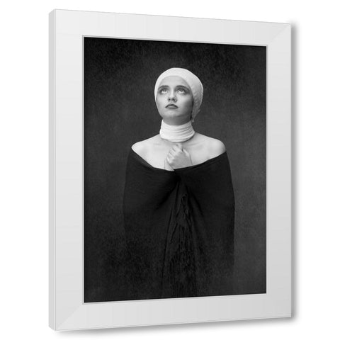 negin White Modern Wood Framed Art Print by Mokhtari, Mehdi