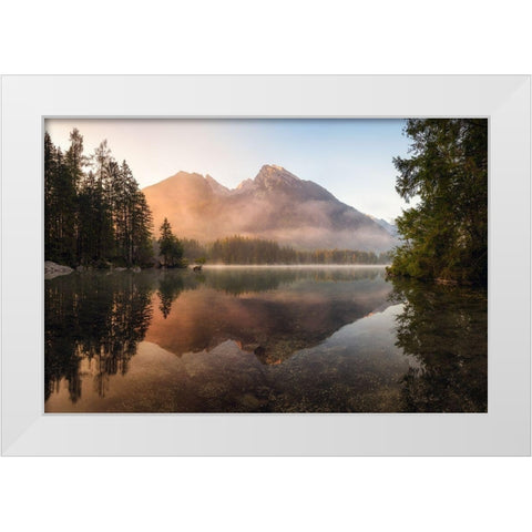 Glowing Mist White Modern Wood Framed Art Print by Gastager, Daniel