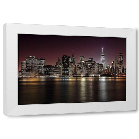 NYC Skyline White Modern Wood Framed Art Print by Merino, Nicolas