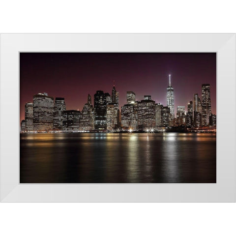 NYC Skyline White Modern Wood Framed Art Print by Merino, Nicolas