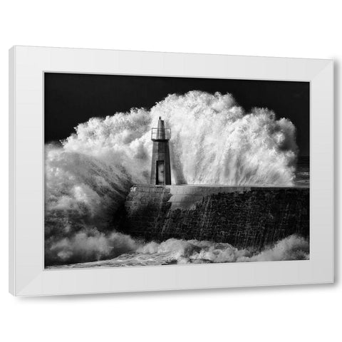 The lighthouse White Modern Wood Framed Art Print by Garcia Bernardo, Alejandro