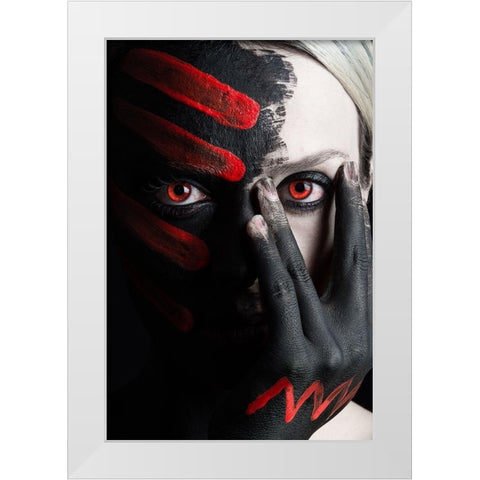 4 Elements  Fire White Modern Wood Framed Art Print by Paza May, Tim