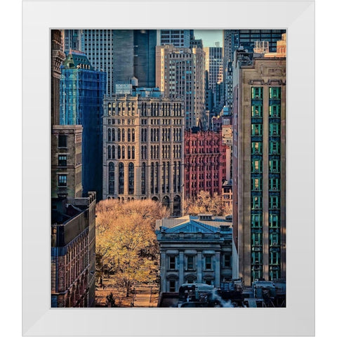 City Life White Modern Wood Framed Art Print by Yu, Liyun