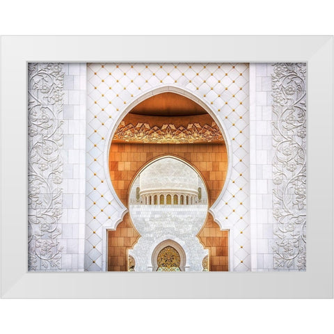 Symmetrical White Modern Wood Framed Art Print by Raof, Mohamed